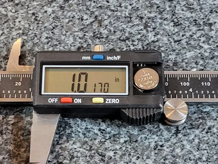 Neiko digital caliper battery closeup