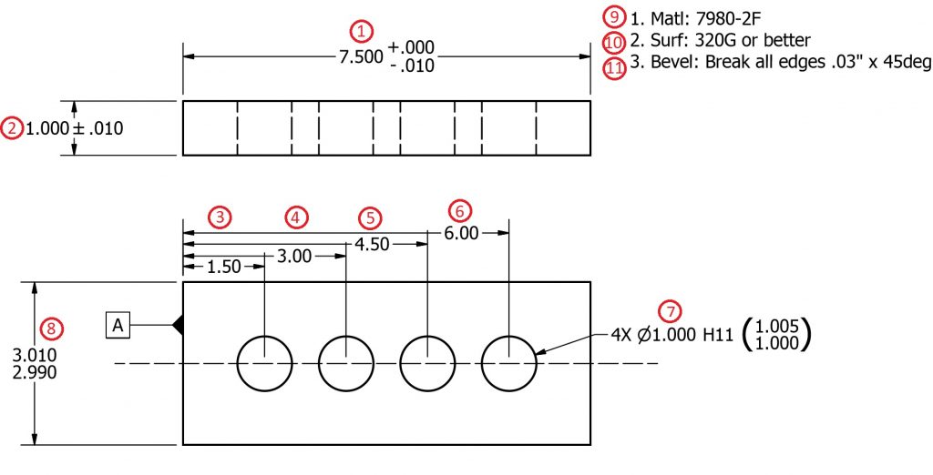 ballooned numbered blueprint