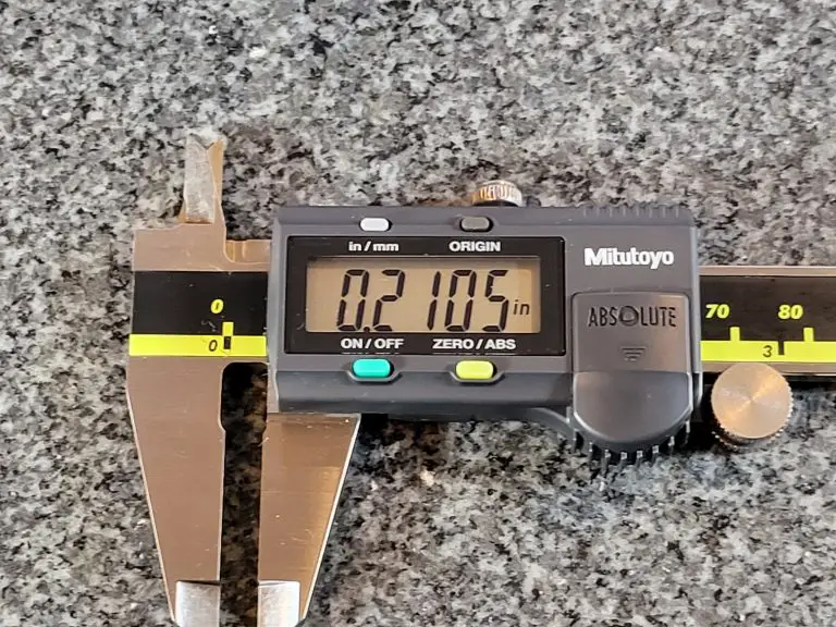 mitutoyo digital caliper display in inches