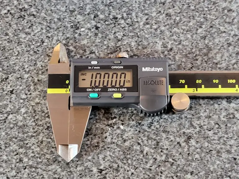 mitutoyo digital caliper measuring relative to 1 inch zero