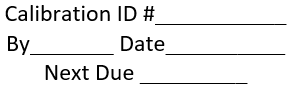 calibration label