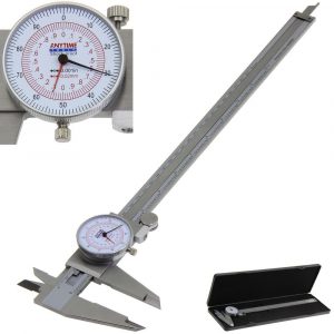 anytime tools 12 inch dial caliper with inch and metric reading dial and case