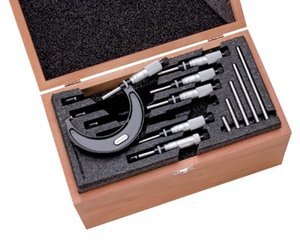 starrett micrometer set in case with reference standards