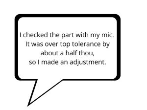 a speech bubble that shows how machinists speak