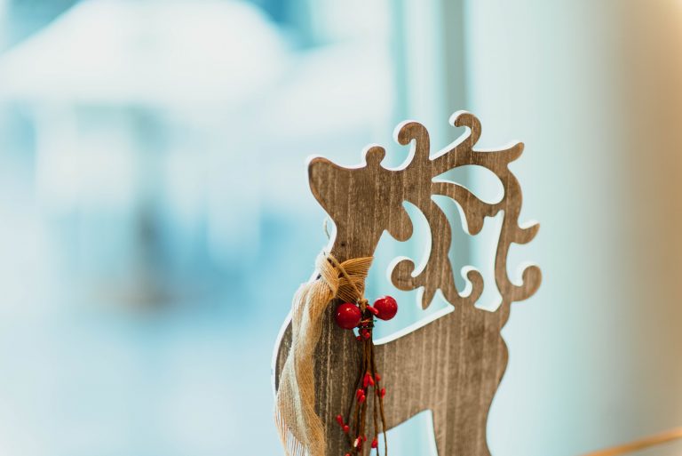 wooden reindeer decoration