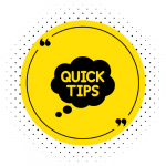 yellow and black quick tips icon