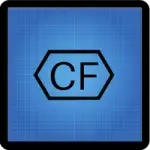 Continuous Feature Blueprint GD&T Symbol cf in a hexagon