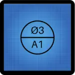 Datum Target Blueprint GD&T Symbol circle with diameter 3 in top and A1 in bottom half