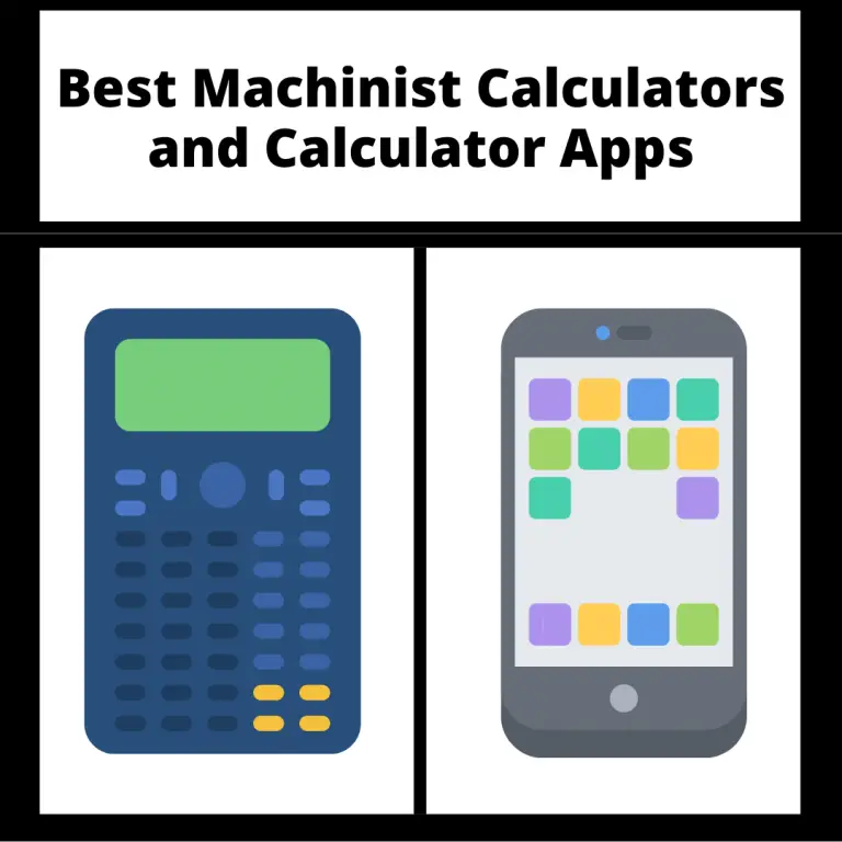 title of article best machinist calculators and calculator apps with graphics of a calculator and a smart phone with apps on screen