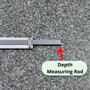 the depth measuring rod of a caliper identified