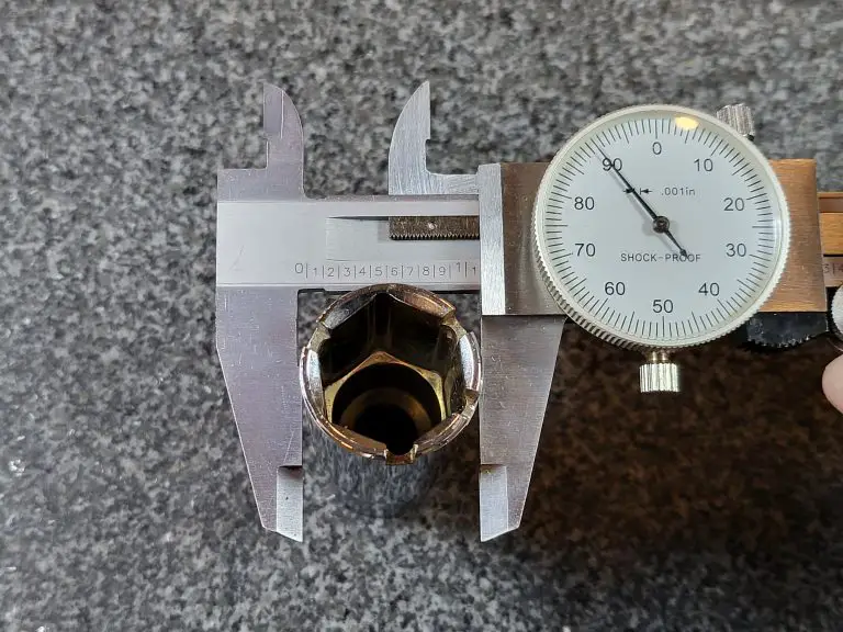 dial caliper taking an external measurement