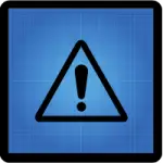 a danger triangle icon with an exclamation point on a blue background
