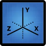 an icon showing 3d x, y and z axes