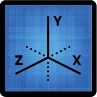 an icon showing 3d x, y and z axes