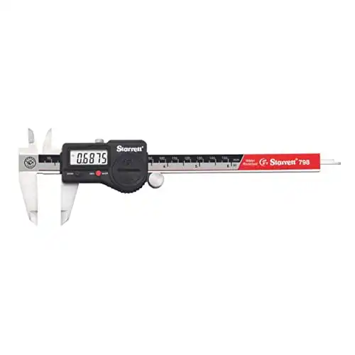 Starrett 798A-6/150 IP67 Digital Caliper, 0-6"/150mm Range, 0.0005" Resolution, LCD Display